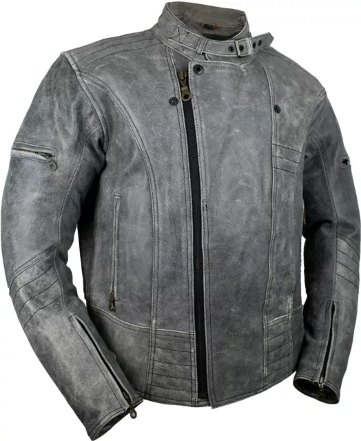 Retro Motorrad Lederjacke, Motorradjacke, Protektoren, Biker, Rocker, Rindleder