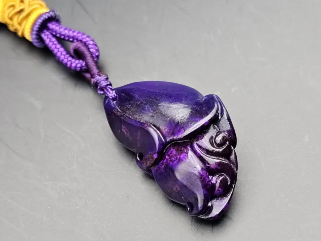 Untreated Natural Sugilite Pendant Necklace 3