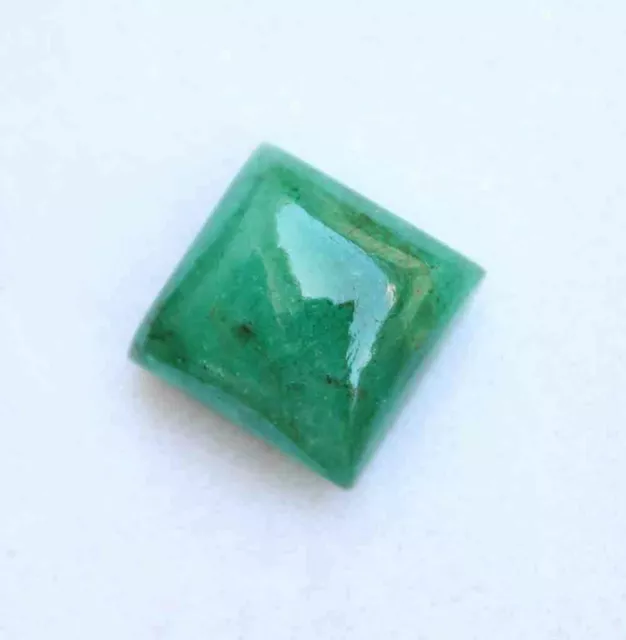 15.50 Ct Natural Translucent Brazilian Green Emerald Square Cabochon Loose Gems
