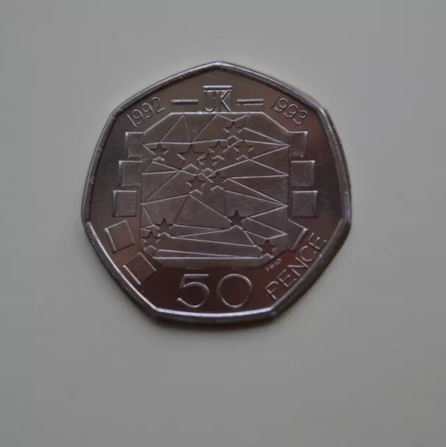 1992 1993 Dual Date EEC European Union 50p Fifty Pence Coin Uncirculated