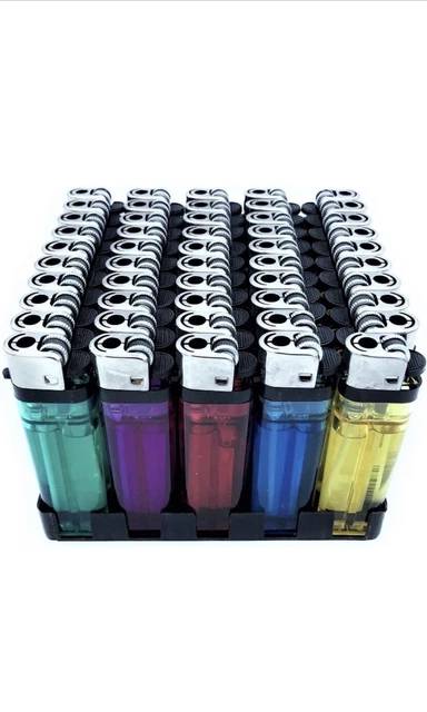 Accendini Colorati Trasparenti  Vari colori- Box da 50 Accendini  - A Pietrina