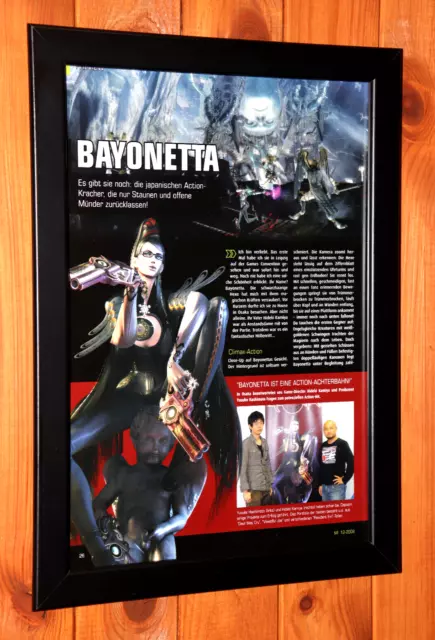 Bayonetta Video Game PS3 Xbox 360 Capcom Rare Small Poster / Ad Page Framed.