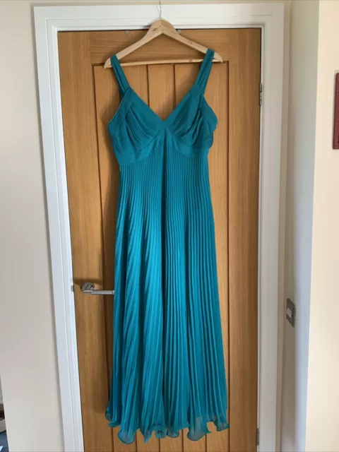 Monsoon Evening Dress Jade Green Size 16