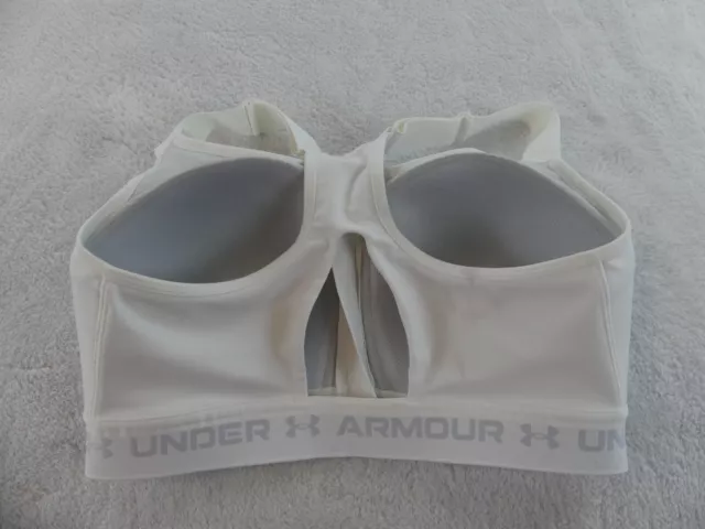 Under Armour Sports Bra Womens 34DD White Front Zip Compression High Support * 2