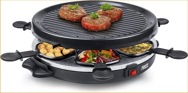 Plaque Grille Raclette 800 W Noir 6 Personnes Nettoyage Facile