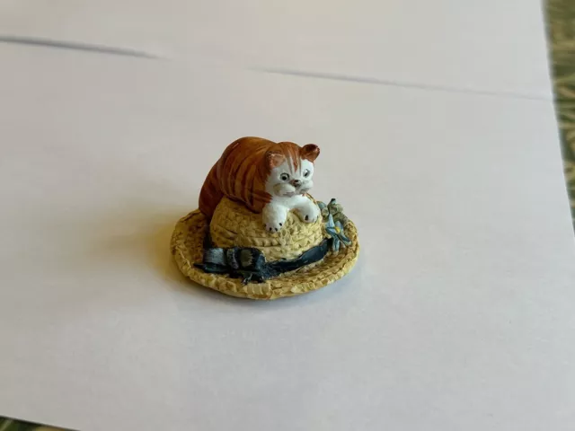 Peter Fagan Colour Box Cats Straw Hat Ginger Scottish Cat Figurine Vintage