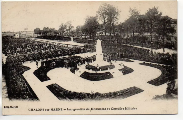 CHALONS SUR MARNE - Marne - CPA 51 - Militaires cimetiere Inauguration Monument