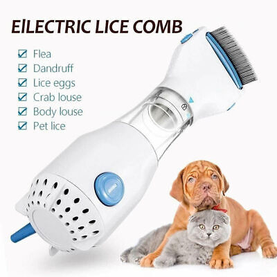 Lice Vacuum Comb Electric Head Flea Pet Filter Dog Brush Remover Capture Tool