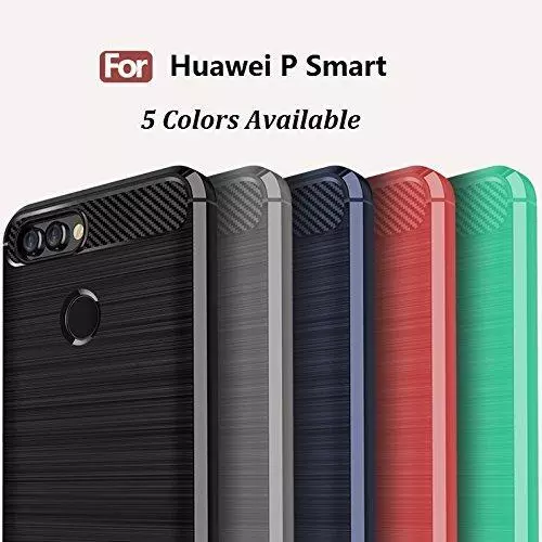 For Huawei P Smart 2017 2019 Clear Black Blue Carbon Fiber Gel Phone Case Cover