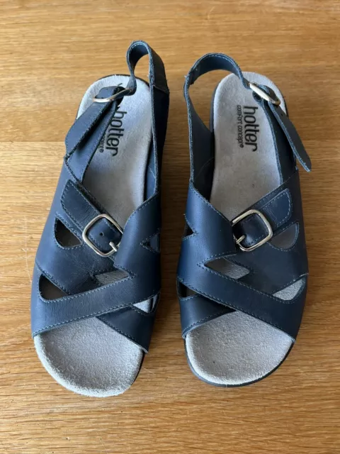 Lovely comfy Navy Hotter leather sandals shoes women.  Size UK 5. VGC