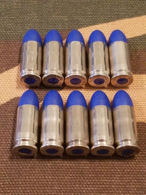 9Mm Luger Snap Caps  Set Of 10, 124Gr. (Blue+Nickel)