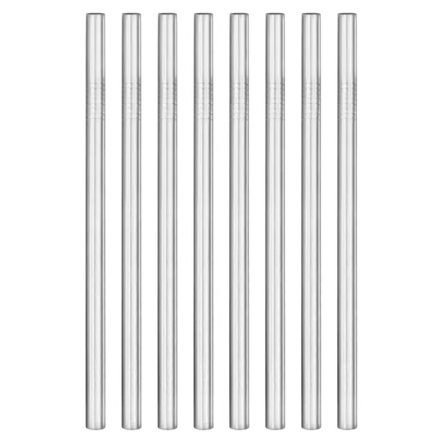 8Pcs 8.46" Long Stainless Steel Straight Straws for Travel Mugs(Silver)