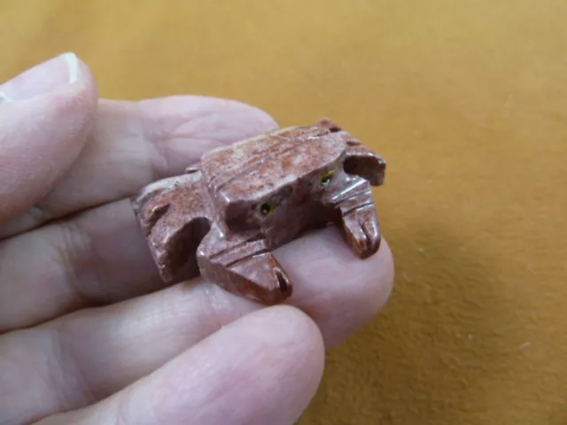 (Y-CRA-6) little red tan Crab SOAPSTONE stone figurine Pachygrapsus love crabs