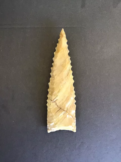 4 3/4in. Indian Arrowhead Replica Made From Flint.