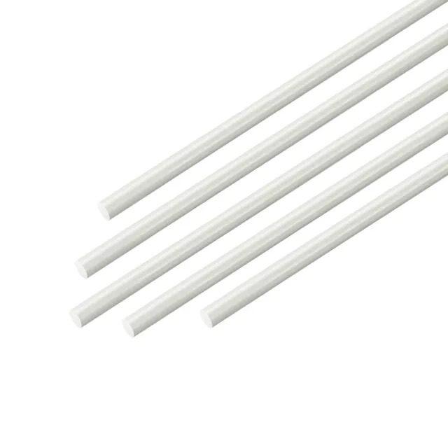 Barra redonda Fibra Vidrio FRP 2mm diám 50cm Longitud Varilla blanca 5uds