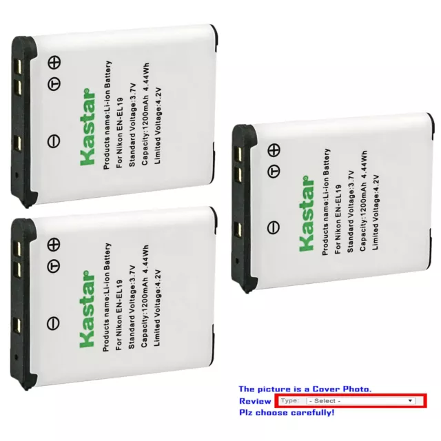 Kastar Replacement Battery for Nikon EN-EL19 & Nikon Coolpix S32 Coolpix S33