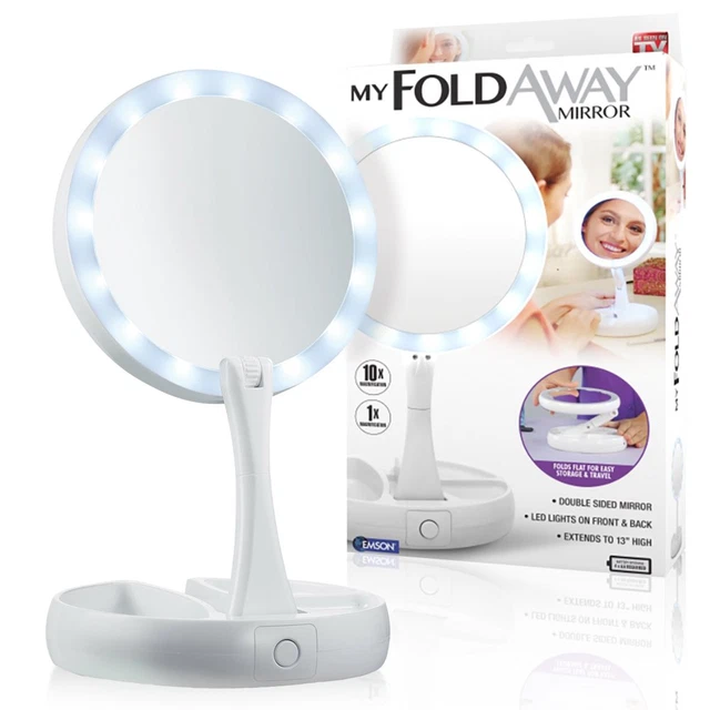 As Seen on TV My Foldaway Double Sided Vanity Mirror the Lighted 10x Magnificati