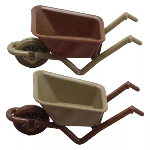 Dollhouse Miniature Toy Wheelbarrow Ornament Mini Push Cart Model for Doll House