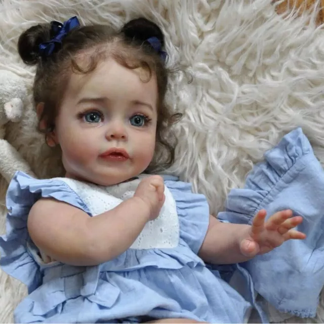 24" Real Reborn Baby Doll Suesue Vinyl Lifelike Toddler Girl Handmade Kids Gift