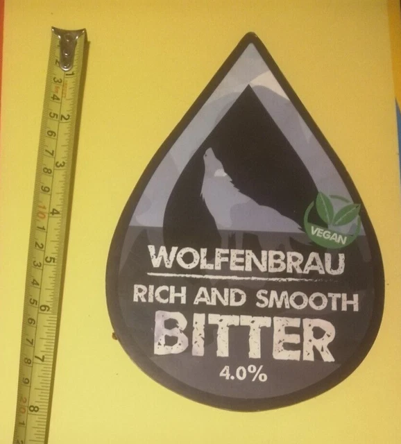 DARKLAND brewery WOLFENBRAU BITTER real ale beer pump clip badge front Yorkshire