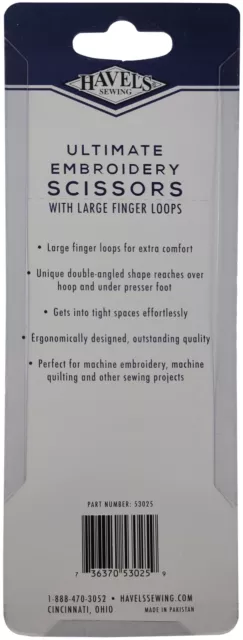 Ultimate tijeras de bordar para máquina en ángulo de 5,25" bucles para dedos grandes