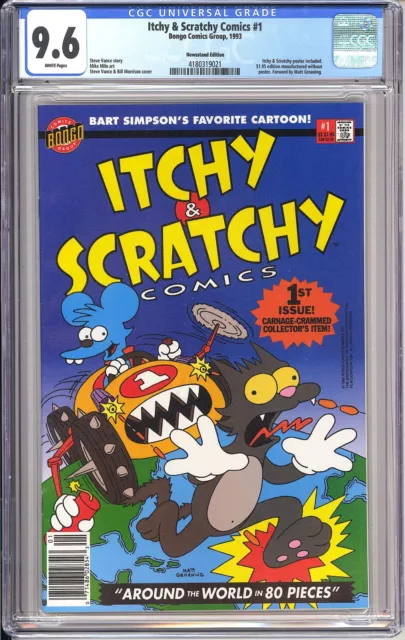 Itchy & Scratchy Comics 1 CGC 9.6 4180319021 Newsstand 1st Issue Scarce Key