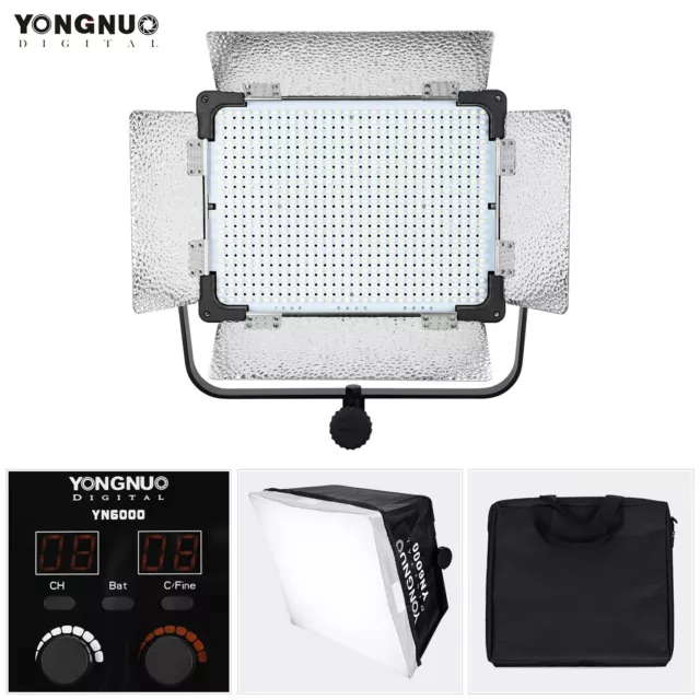 YONGNUO YN6000 600 LED Video Light Panel With Soft Box Color Temperature 5500K