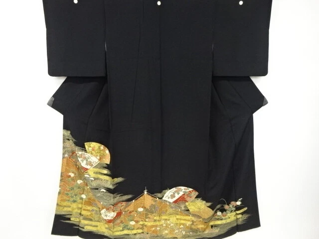 6588686: Japanese Kimono / Vintage Tomesode / Embroidery / Kinsai / Autumn Flowe
