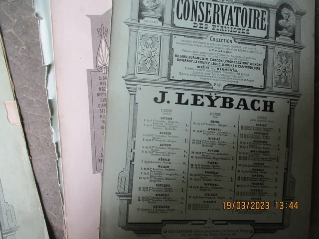 LOT de partition musique anciennes etude piano conservatoire piano 3