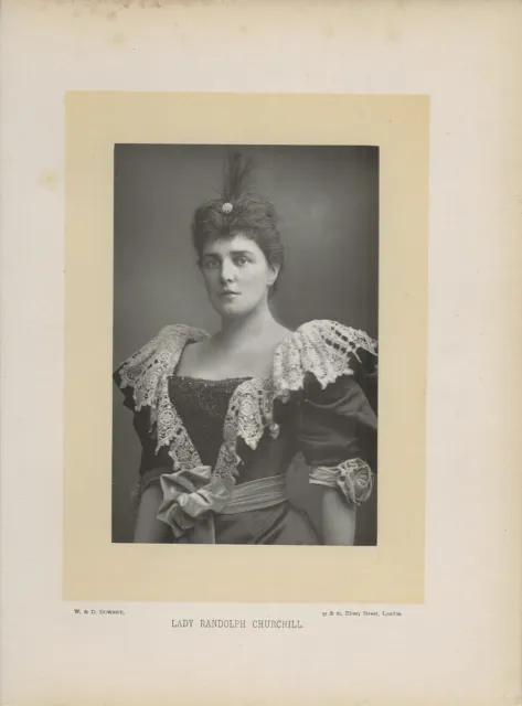 Lady Randolph Churchill, 7 x 10 photo issued by magazine late 1890's, by Downey