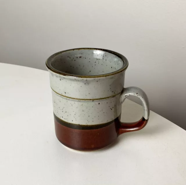 Vintage 1970s MCM [ Ceramic Coffee Cup ] Speckle Stripe Mug MADE IN KOREA