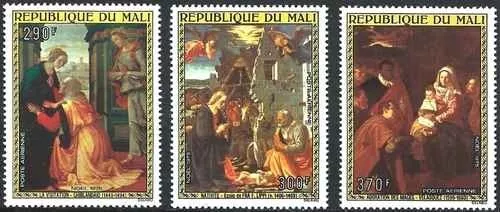 Timbres Religion Noël Arts Tableaux Mali PA261/263 ** (74512FG)