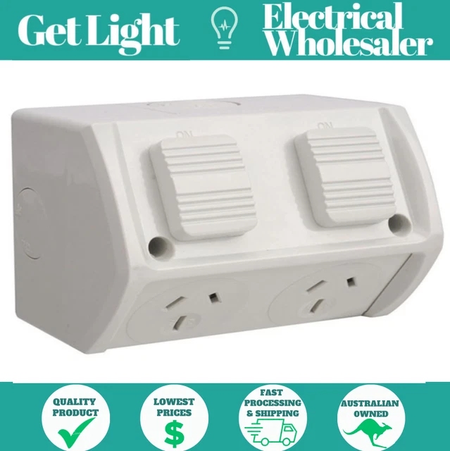 Weather Proof Double 15 AMP Power Point In WATER Enclosure Lock Clear Lid D GPO. | Australia - Foto 7