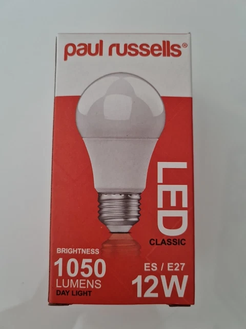 Neu LED Birne 1050 Lumen, Tageslicht Paul Russells 12W A +