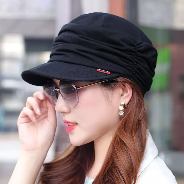 Women Fashion Newsboy Beret Visor Cap Ladies Casual Baggy Baker Boy Peaked Hats