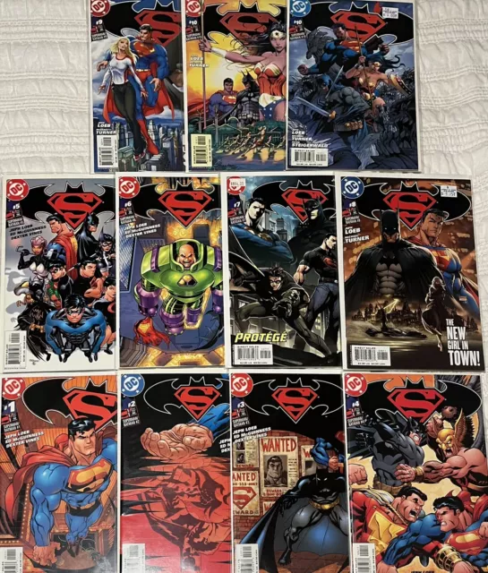 Superman Batman Comic Lot Issues 1-10 +variant 10 Loeb, McGuinness, Vines