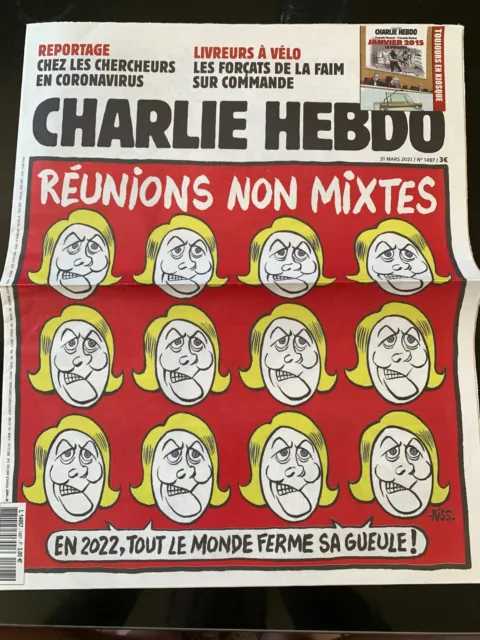 Charlie Hebdo du 31/03/2021; Livreurs à vélo; les forçats de la faim sur command