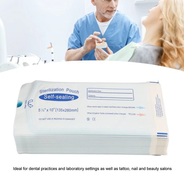 200Pcs Box Sterilization Autoclave Bag Disposable Sterilization Bag Sealed Self