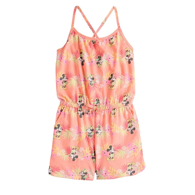 Girls Size 4 Disney Mickey Mouse & Minnie Mouse Crossback Cami Romper  $24.00