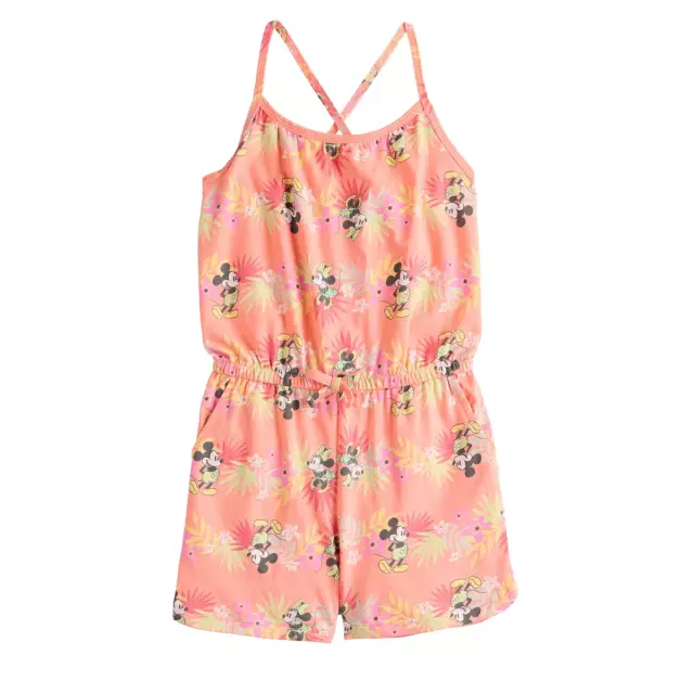 Girls Size 5 Disney Mickey Mouse & Minnie Mouse Crossback Cami Romper  $24.00