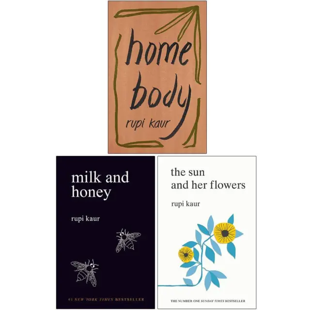 Rupi Kaur Collection 3 Books Set (Home Body, Milk and Honey & The Sun and Her Fl