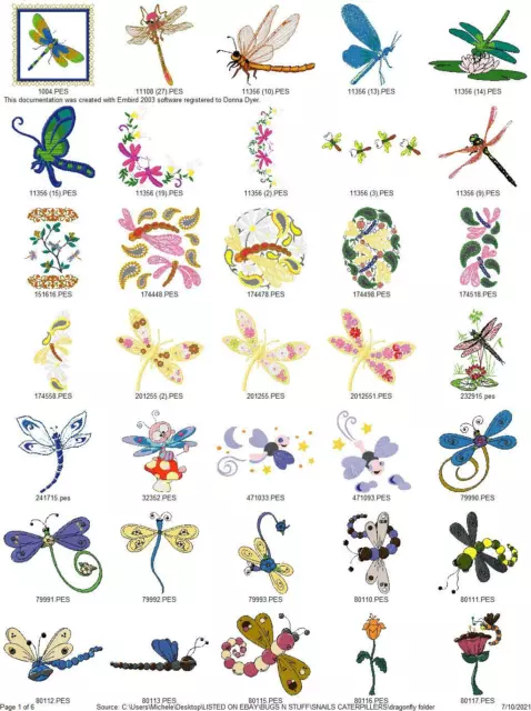 204 Dragonfly Collection Embroidery Machine Designs Pes Dragonflies