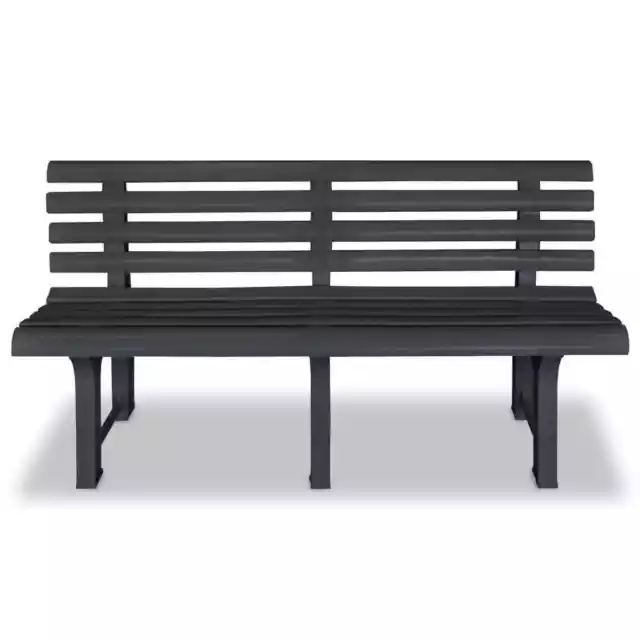 Banc de jardin 145,5 cm Plastique Anthracite 2