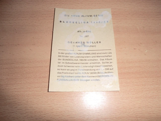 Gerd Müller # 267, Bergmann Sammelbild Fußball Bundesliga 1965/66, Rare, Orig. 2