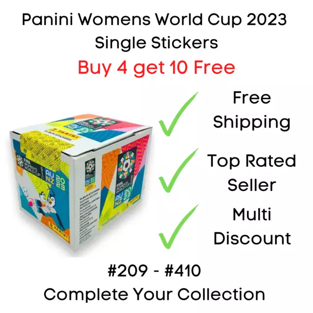 Panini Women's FIFA World Cup 2023 Stickers #209 - 410 Buy 4 get 10 Free