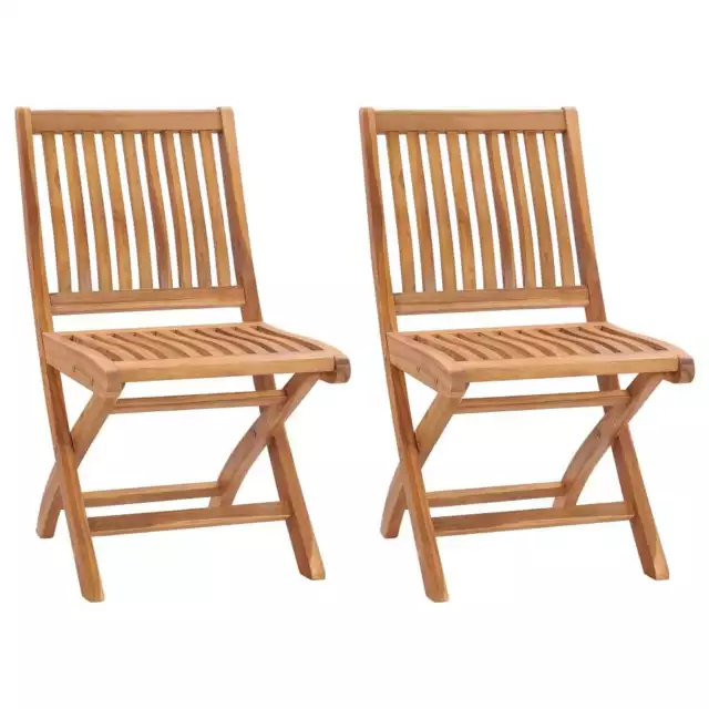 2x Solid Teak Wood Folding Garden Patio Seat Chair with/without Armrest vidaXL