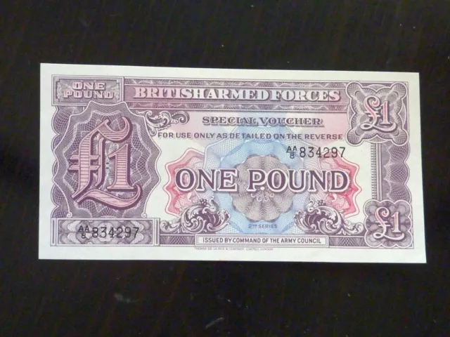 BEF British Armed Forces £1 One Pound Note UNC AA/8 834297 2nd Srs  Perfect.