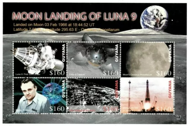 Guyana - 2006 - Space - Luna 9 Moon Landing  - Sheet Of 6 - MNH