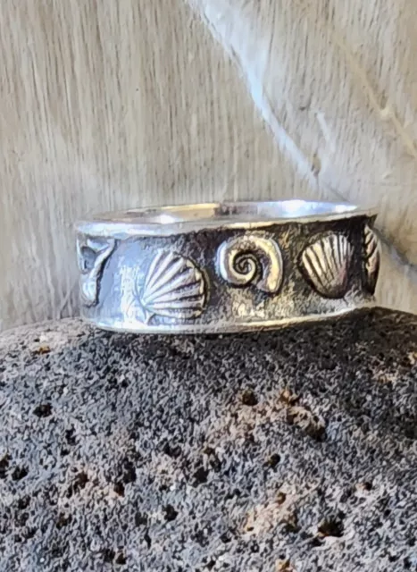 James Avery Retired Ocean Theme Sea Shells Ring Size 8