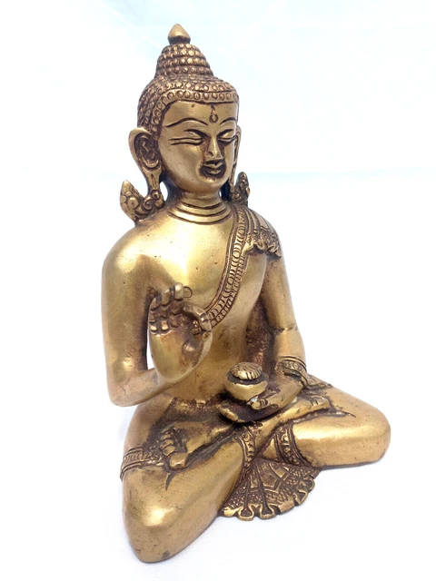 Teaching Buddha Statue “Dharmachakra Mudra” 6" Hand Made Nepal Tantric Buddhism 3